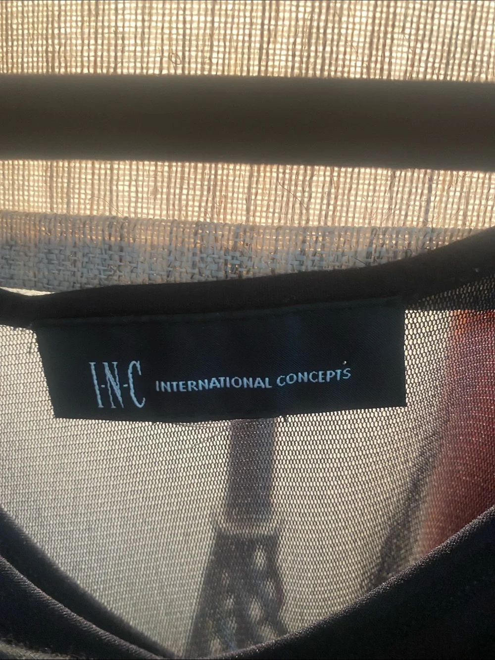 INC International Concepts Black Sheer Women’s Top